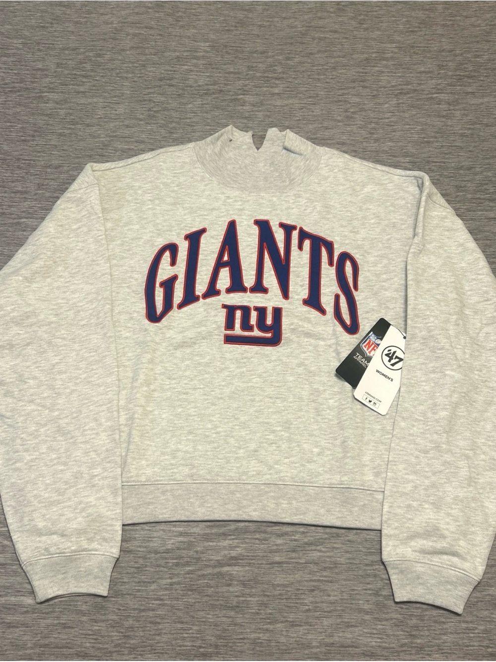 NY Giants Gameday Couture Women's Oversized Crew Pullover Sweatshirt Size L
